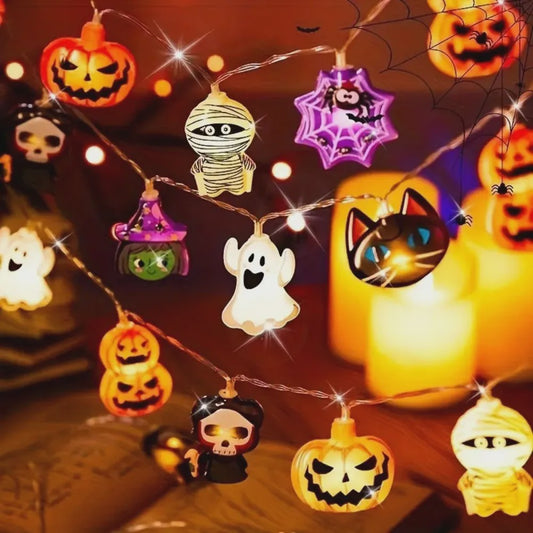 Halloween LED-lichtslinger met Batterijbox - 1.5M/10LED of 3M/20LED - Sfeervolle Decoratie