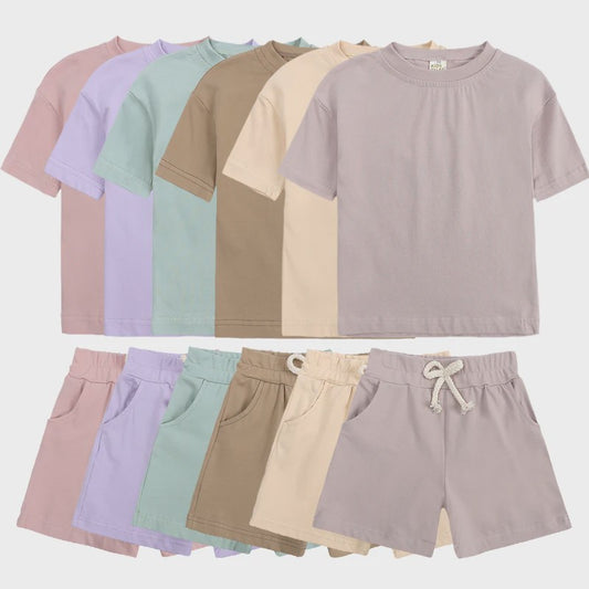 Zomer Set Kinderen: T-shirt met Korte Broek - Jongens & Meisjes Sportkleding Outfit