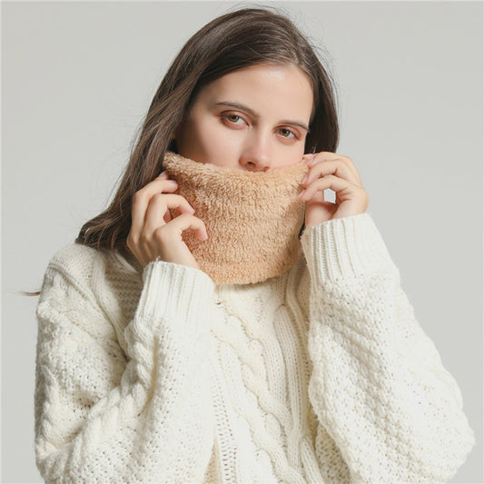 Cashmere Warm Collor Ring Winter Scarf Solid Plush Thick Outdoor Sports Men Women Children Neckerchief Full Face Mask Muffler