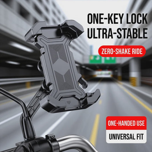 Schokvrije Telefoonhouder voor Fiets, Motor & Scooter - 360° Draaibaar (4.7-7 inch)