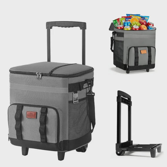 Grote Koeltas 35L met Wielen - Waterdicht & Geïsoleerd voor Picknick, Camping en Reizen