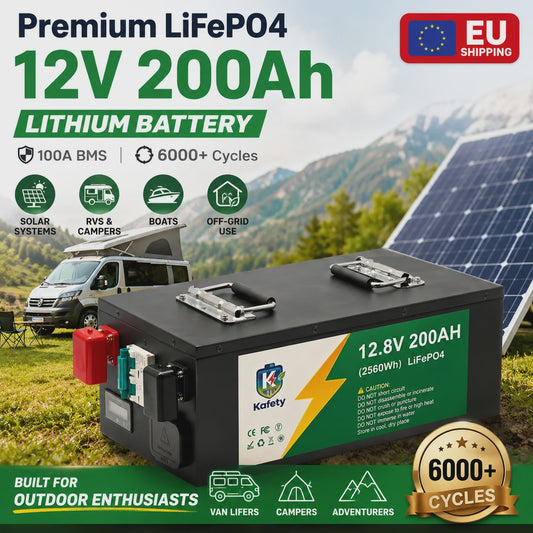 Easun 12V 200Ah LiFePO4 Accu met BMS | 6000+ Cycli | Zonne-energie, Camper, Boot, Thuisback-up