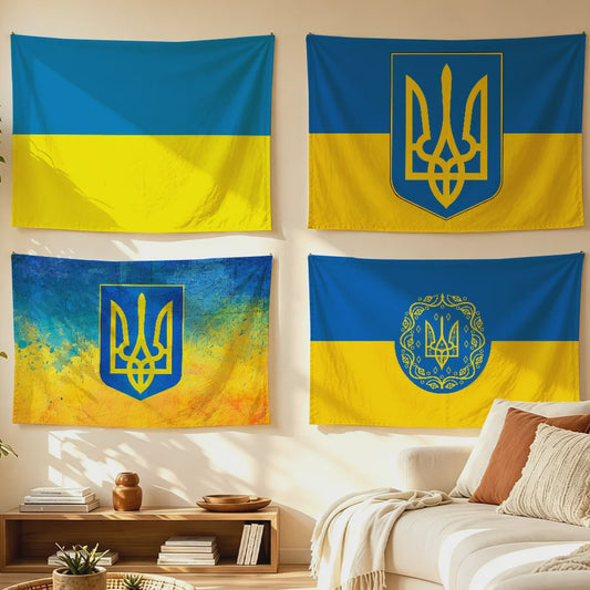Oekraïense Vlag Wandkleed - Decoratief Tapijt voor Slaapkamer & Woonkamer