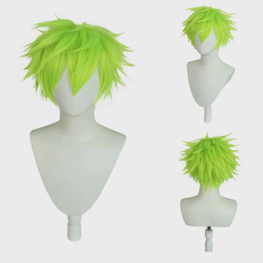 VALORANT Gekko Cosplay Pruik - Kort Krullend Synthetisch Haar in Cyaan Kleur