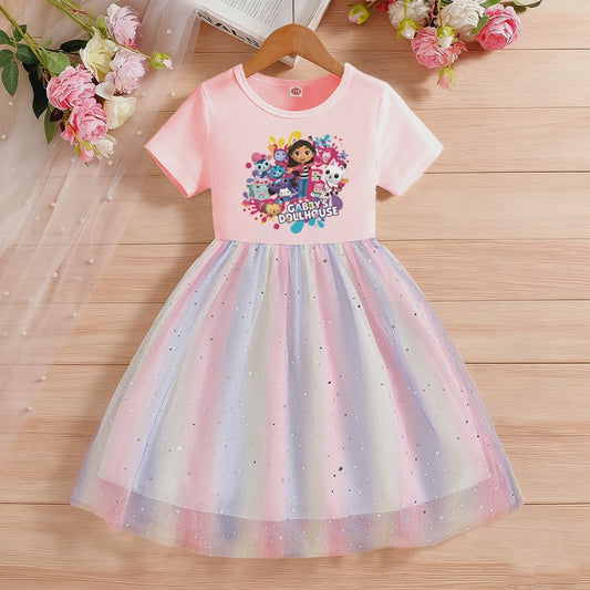 Zomerse Regenboog Prinsessenjurk voor Meisjes (2-8 jaar) - Feestelijk & Schattig