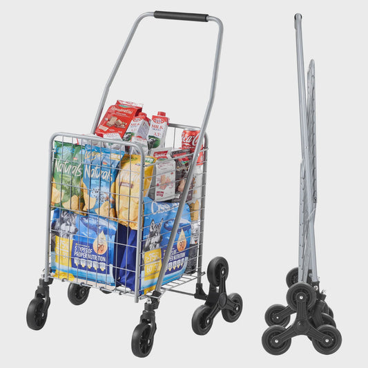 Opvouwbare Boodschappenkar met Traplift Wielen - Lichtgewicht & 45L Inhoud