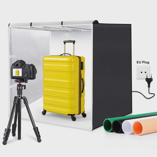 80cm Opvouwbare Fotostudio Lightbox - Krachtige 14000LM LED Verlichting & 4 Kleuren Achtergronden