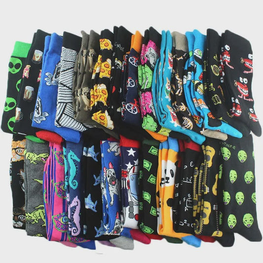 Unisex Happy Socks met Vrolijke Ontwerpen: Aliens, Haaien, Dinosaurussen & Meer