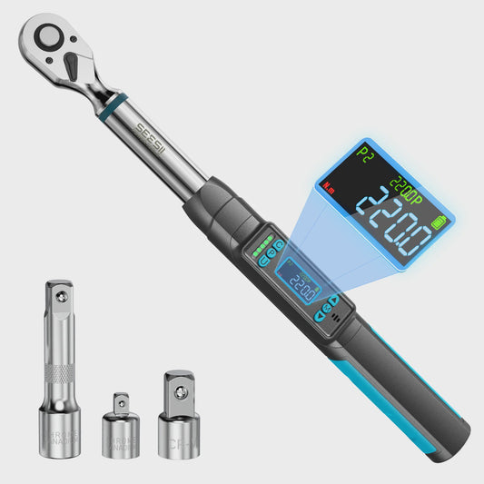 Digitale Momentsleutel 3/8" 220Nm met LCD, Track & Peak Modi, Geheugen & Alarm