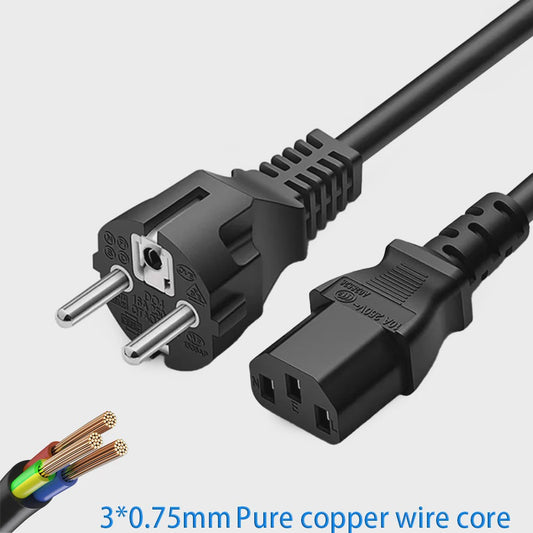 1.5M Stroomkabel EU Stekker naar IEC C13 - 3x0.75mm² Zuiver Koper