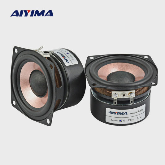 AIYIMA 2x 2.5 Inch Full Range HIFI Speakers - 4/8 Ohm, 8-15W - Desktop & Home Theater