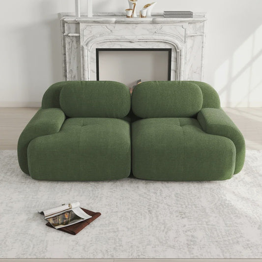 Luxe 82'' Loveseat Bank met Gebogen Armleuningen en Hoge-elastische Bekleding