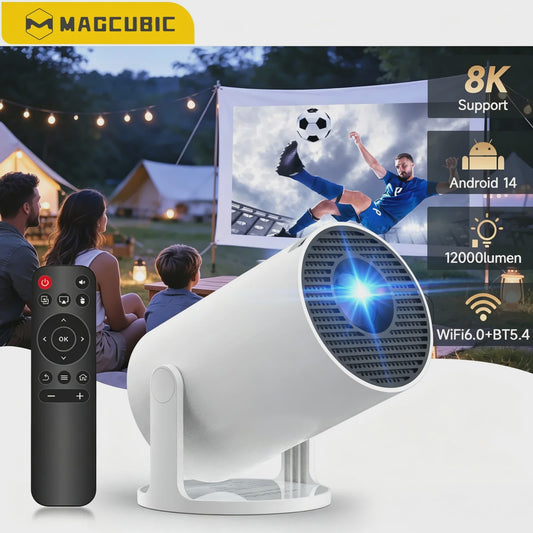 Magcubic HY300 Pro+ Mini Beamer: 8K Ondersteuning, Wifi6, Android, Draagbaar Home Theater