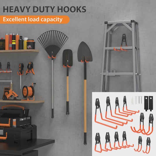Heavy Duty Garage Haken Set - Wandmontage Organizer voor Gereedschap, Fietsen & Tuin