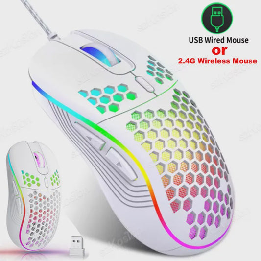 RGB Gaming Muis met Honingraat Design, 7200 DPI, Ergonomisch & Bedraad