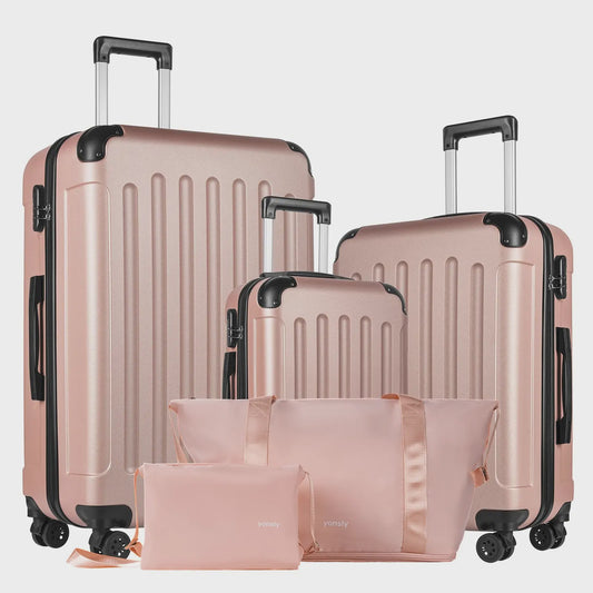 YONSLY 5-delige Reisbagage Set: Koffers, Reistas & Toilettas