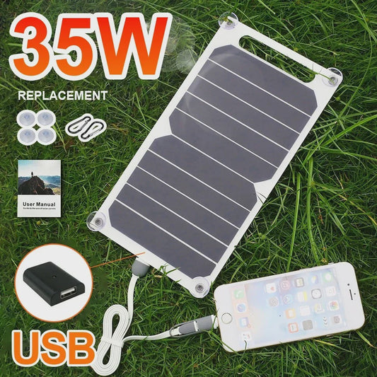35W Sunpower Draagbaar Zonnepaneel met USB - Ideaal voor Powerbank, Telefoon, Outdoor & Camping