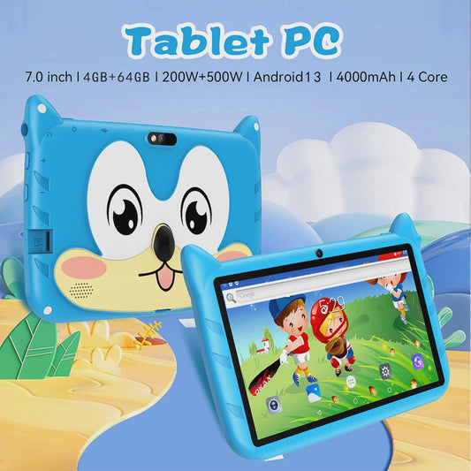 Kinder Tablet 7 Inch Android 13 - 4GB RAM/64GB Opslag - Educatief & Leuk Cadeau - WiFi 5G