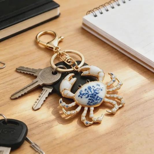 Unieke Krab Sleutelhanger - Stijlvolle Oceaan Dieren Hanger met Karabijnsluiting