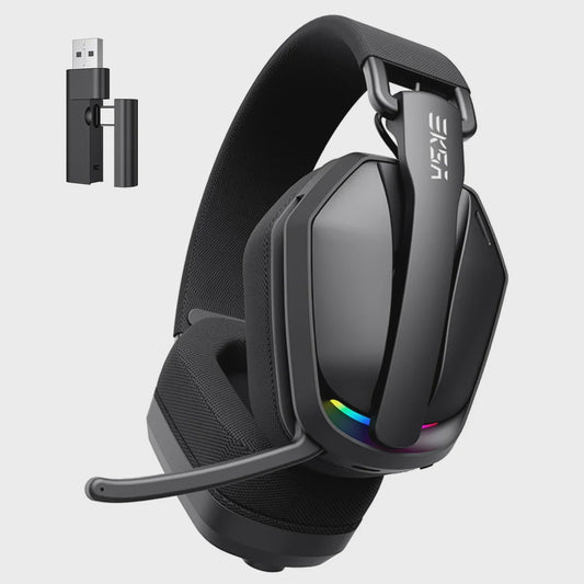 EKSA G19 BT Gaming Headset: Draadloos 2.4GHz/Bluetooth, Lichtgewicht, Opvouwbaar, Met Microfoon voor PC/PS5/Xbox