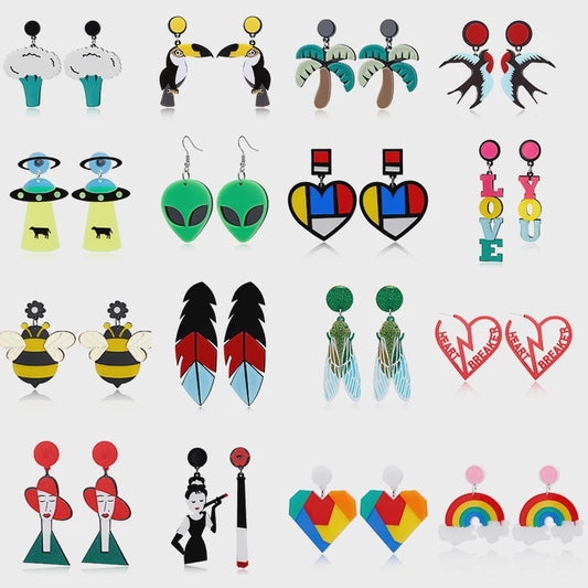 Unieke Acryl Statement Oorbellen - Vrouwen Trendy Party Sieraden