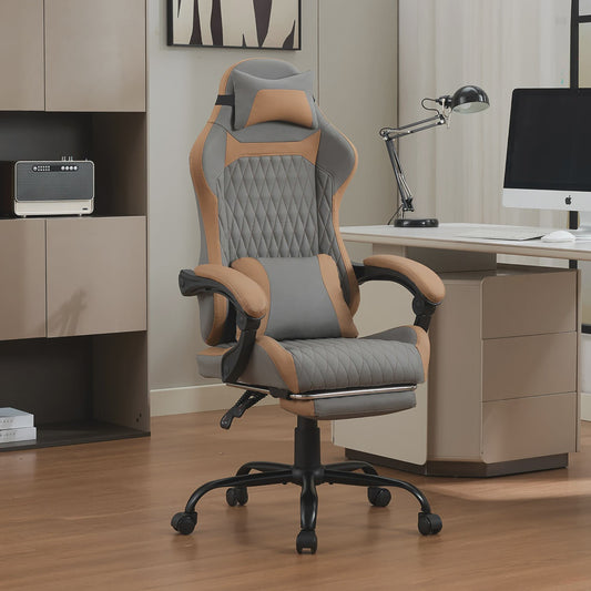 Ergonomische Gaming & Bureau Stoel met Voetensteun - Luxe Proteïne Leer