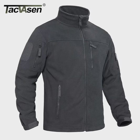 TACVASEN Heren Fleece Jas - Warm, Winddicht & Praktisch met Meerdere Zakken