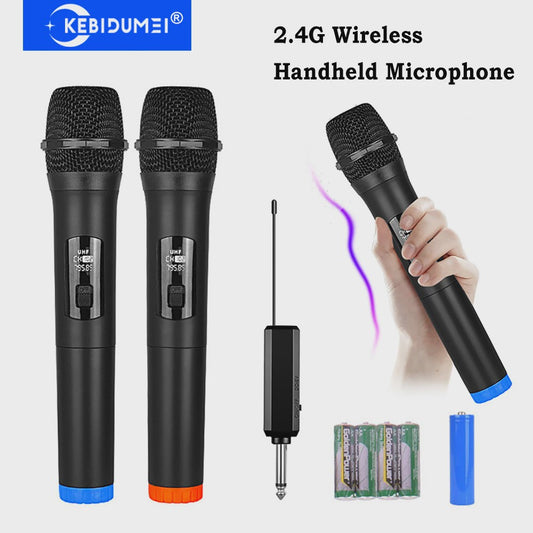 Draadloze Microfoon Set 2.4G - 2 Kanaals Handheld Microfoons voor Karaoke, Feest & Presentatie