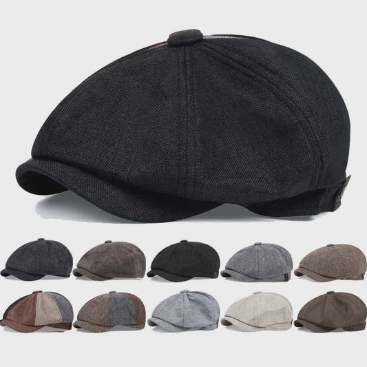 Unisex Retro Pet met Platte Klep - Peaky Blinders Stijl Herfst/Lente