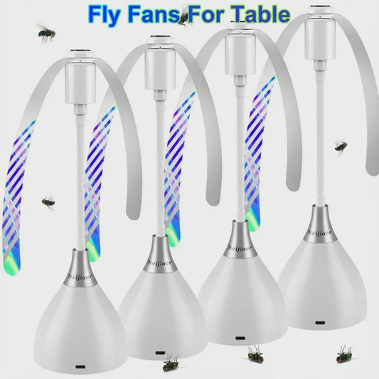 Vliegenventilator voor Tafels - USB/Batterij - Draagbaar en Geluidloos - Houd Vliegen Weg