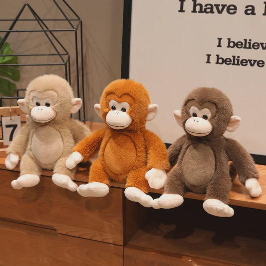 Schattige Macaque Aap Knuffel - Pluche Dierenkussen, Perfect Cadeau voor Kinderen & Dierenliefhebbers