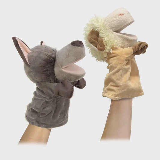 Zachte Pluche Handpoppen: Educatief Speelgoed & Knuffels voor Kinderen - Leeuw, Olifant, Konijn, Aap & Meer!