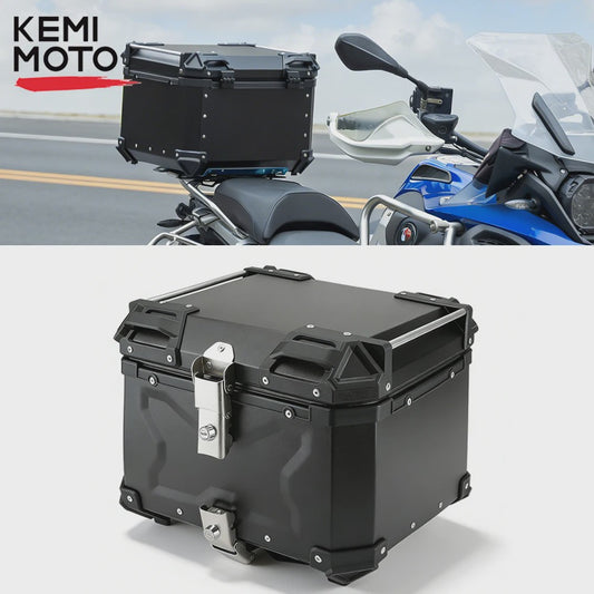 KEMIMOTO Universele Aluminium Motor Topkoffer 65L met Lederen Voering