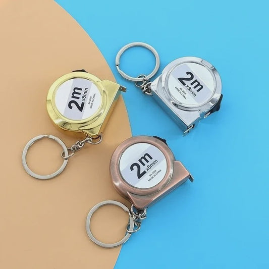 Mini Rolmaat Sleutelhanger 2 Meter - Compact Meetlint voor Huis, Hobby & Handwerken