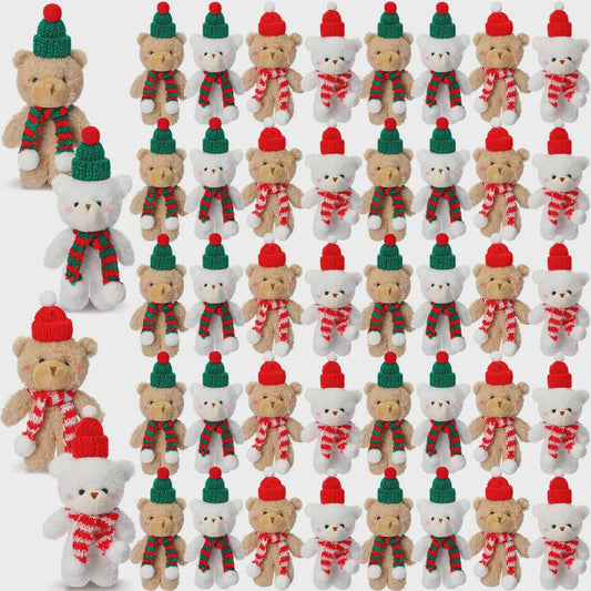 Schattige Kerst Knuffel Beer - Mini Pluche Beertjes Decoratie & Cadeau