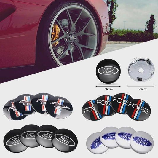 Set van 4 Auto Wiel Center Hub Caps - 56mm/60mm - Styling Stickers voor Ford