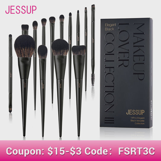 Jessup 14-delige Make-up Kwasten Set: Compleet voor Foundation, Oogschaduw & Contour