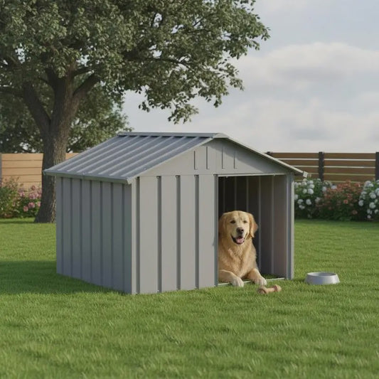 Robuuste Hondenhok van Verzinkt Staal - 116.5x103x81.5 cm - Grijs