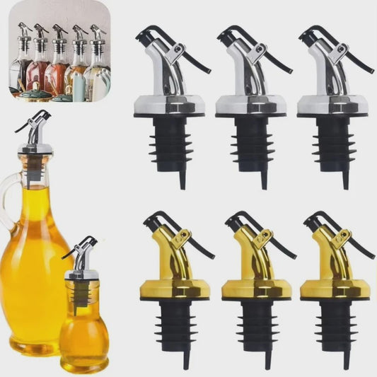 Set van 4x Wijnfles Stop & Olijfolie Schenktuit - Lekvrije Keuken Bar Accessoires