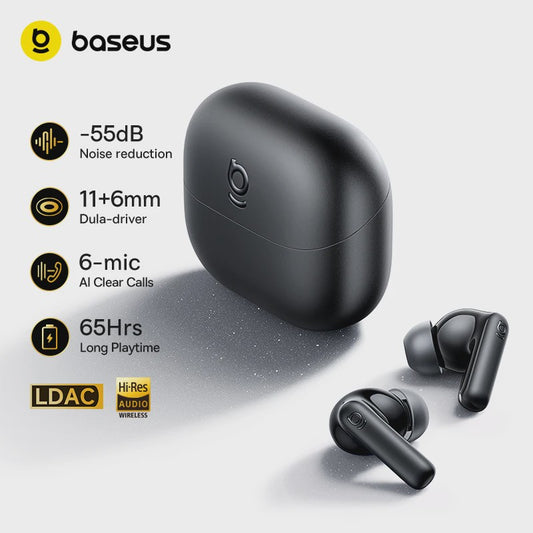 Baseus Bass EP10 Ultra Draadloze Oordopjes met Adaptive ANC, Hi-Res Audio en 65 uur batterijduur