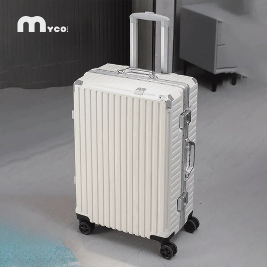 Aluminium Koffer met USB & Combinatieslot - Rolbaar Reiskoffer in Diverse Maten (20-28 inch)