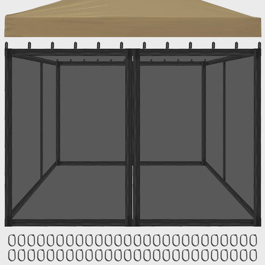 Universeel Gazebo Muskietennet - 4-Panels met Rits - Bescherming tegen Insecten