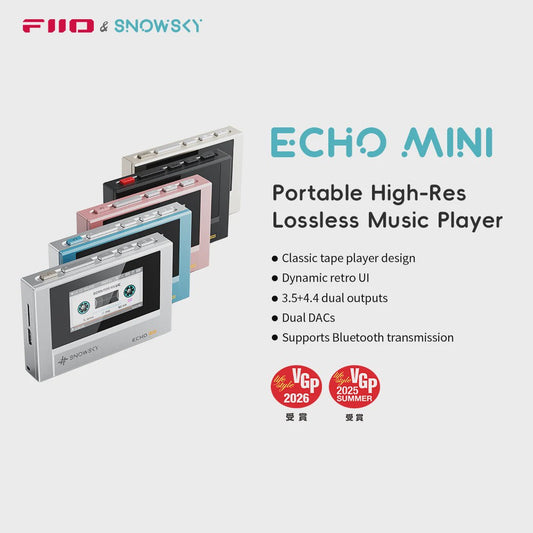 SnowSky FiiO Echo Mini HiFi Bluetooth MP3 Speler - 15 Uur Afspeeltijd, 3.5mm/4.4mm Uitgangen