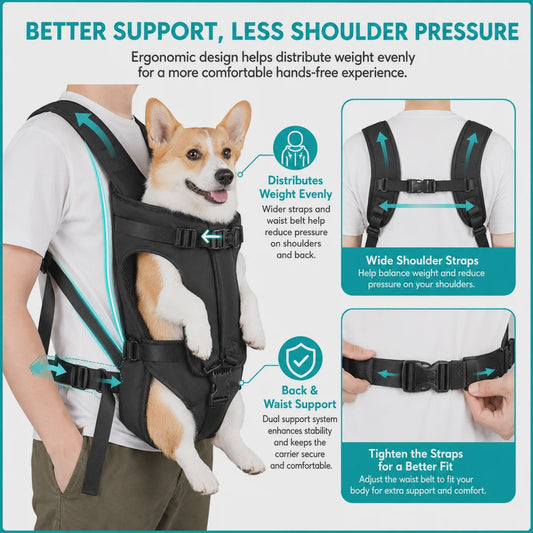 Draagbare Honden Rugzak Carrier voor Katten en Honden - Comfortabel en Veilig Reizen