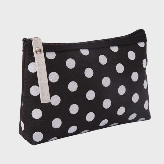 Schattige Canvas Make-up Tas met Stippenprint - Make-up & Toiletartikelen Organizer