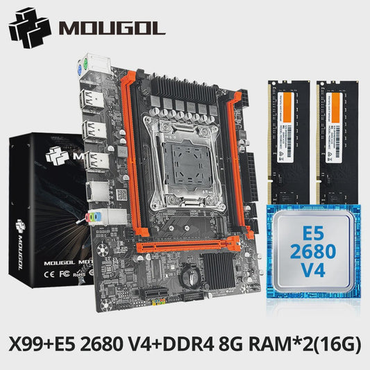 MOUGOL X99 Gaming Moederbord Kit met Intel Xeon E5 2680 V4 CPU en 16GB DDR4 RAM