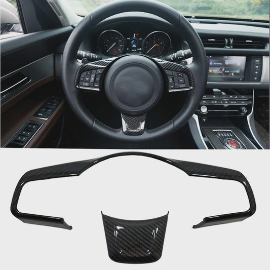 Carbon Look Stuurwiel Decoratie Trim voor Jaguar XE, XF, F-Pace (2016-2017)