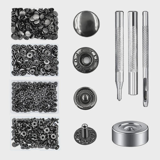 Roestvrij Staal Drukknopen Set 12.5mm Gunmetal Zwart - Kleding & Tassen