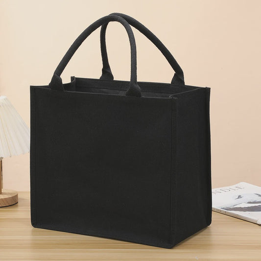 Ruime Zwarte Canvas Tote Bag - Handige Shopper voor Dames en Heren
