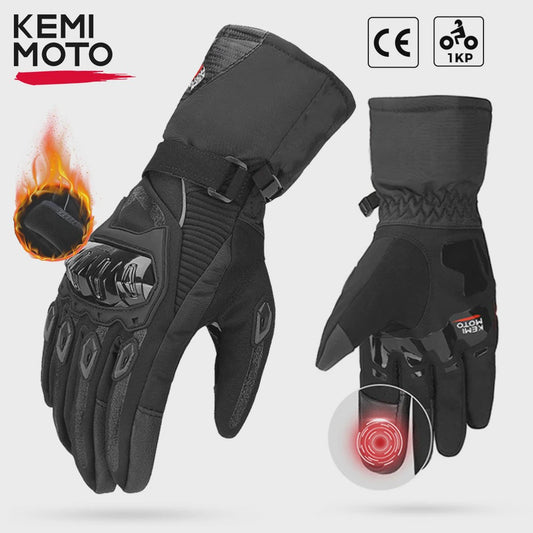 KEMiMOTO Winter Motorhandschoenen Zwart - Waterdicht, Winddicht & Touchscreen